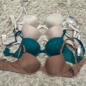 Victoria's Secret Bra Set - Cream, Teal, Brown,& lace
